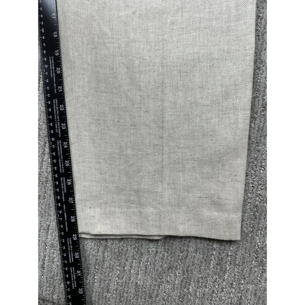 Vintage Polo Ralph Lauren Pants Men 38x34 (Fit 38x29) Beige Linen Double Pleated